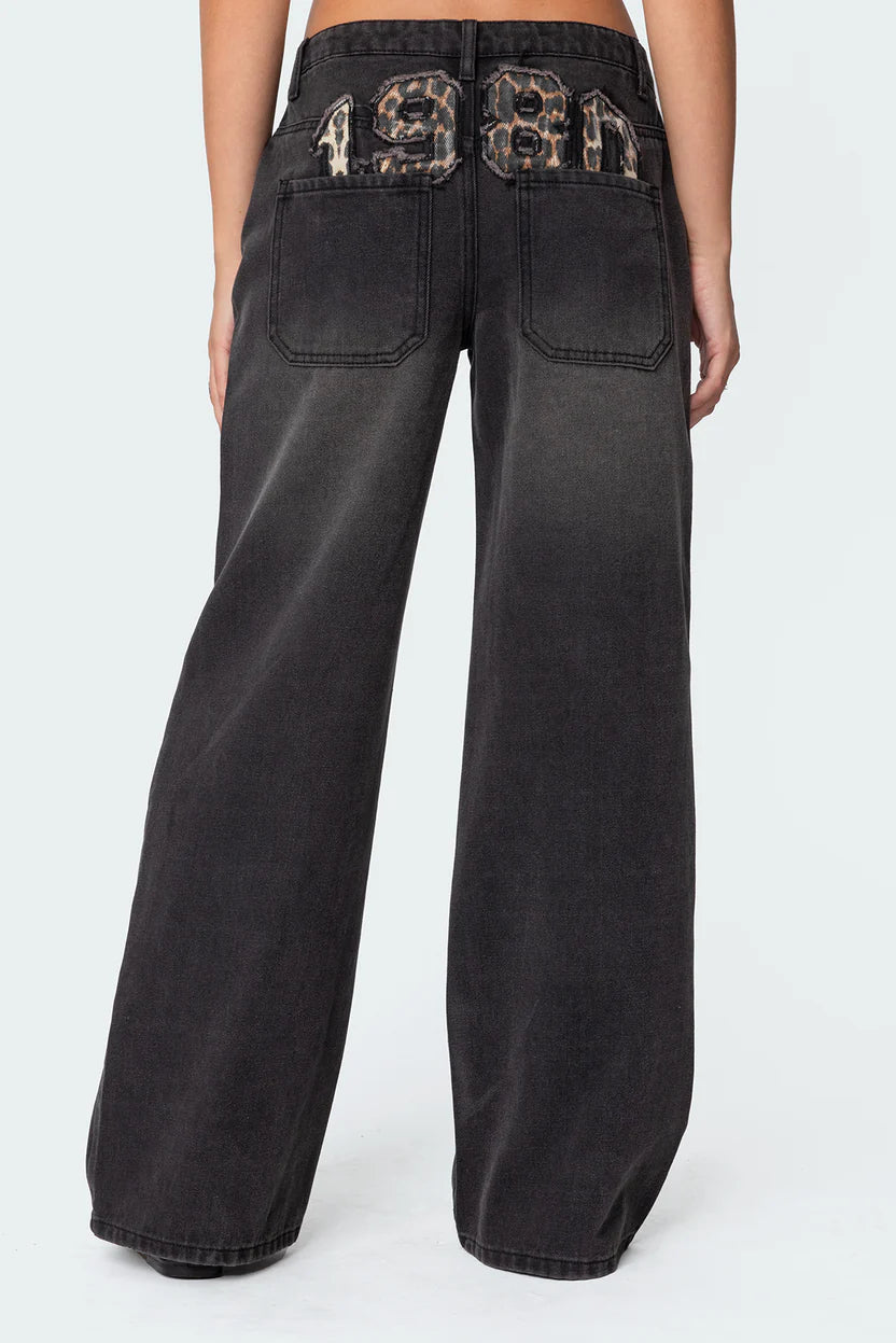 1980 Leopard Patch Jeans
