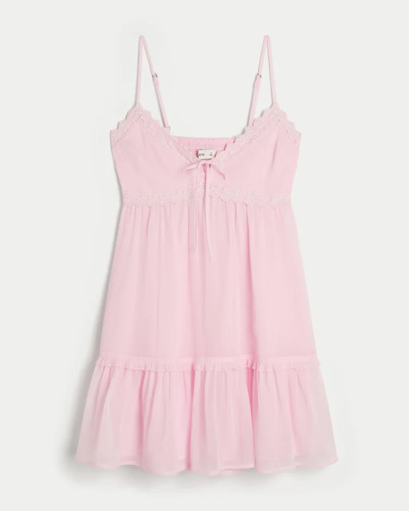 Chiffon Baby Doll Mini Dress