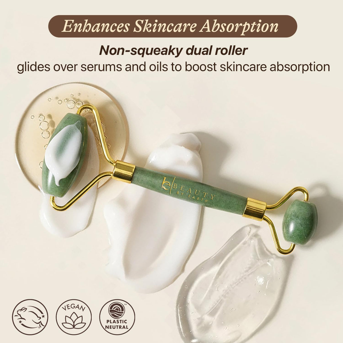 Jade Roller for Face - Smoothes Fine Lines & Wrinkles