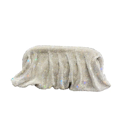 Rhinestone Ruffle Evening Bag for Women