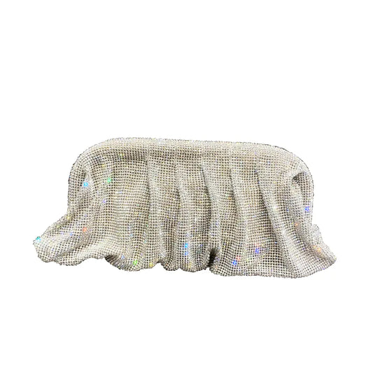 Rhinestone Ruffle Evening Bag for Women
