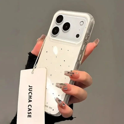Korean INS Splashing Ink Polka Dot Cartoon Creative Cute Phone Case For iPhone 17 Air 16 15 14 13 12 11 Pro Max Plus Y2K Cover