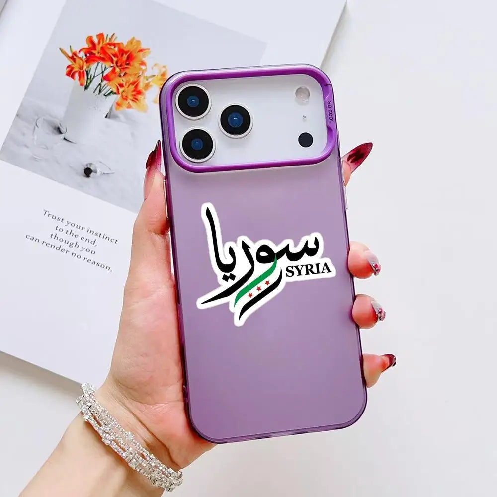 new Flag Syria Design Phone Case For iPhone 17 16 15 14 13 12 11 Pro Max Air Matte Laser Aurora Shockproof Phone Case