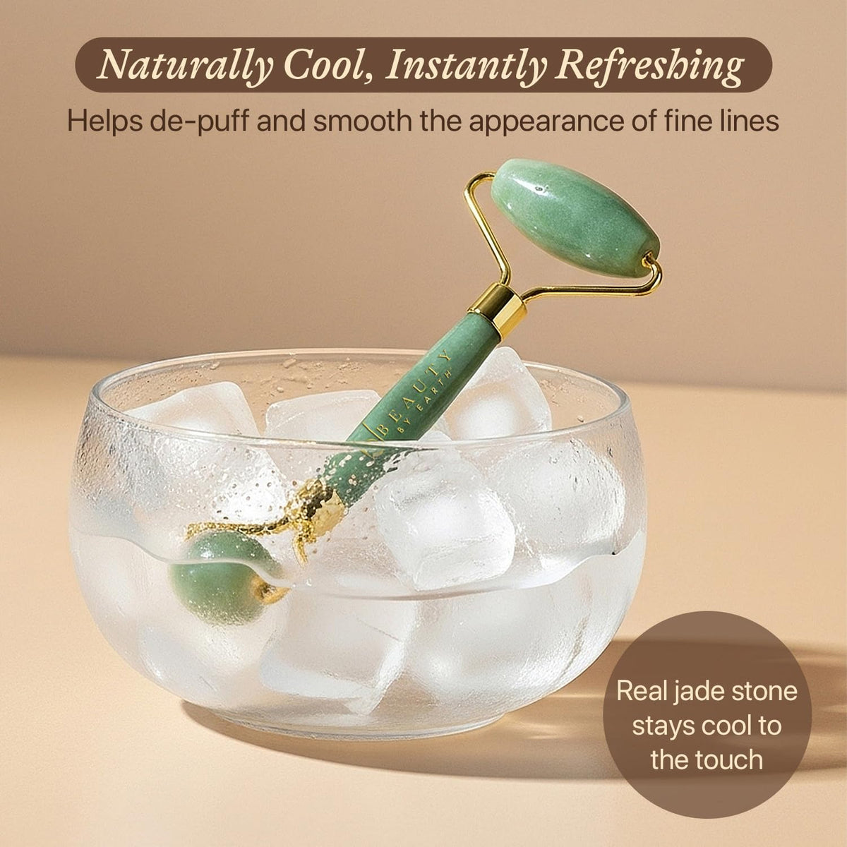 Jade Roller for Face - Smoothes Fine Lines & Wrinkles