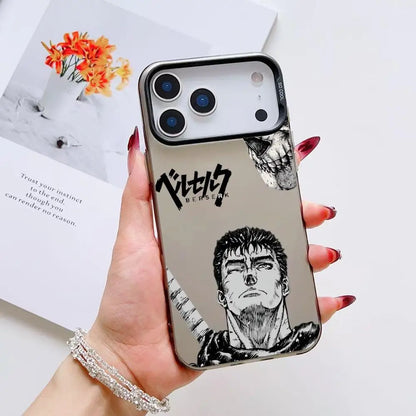 B-Berserk G-Guts Anime Phone Case For iPhone 17 16 15 14 13 12 11 Pro Max Black Purple Matte Laser Metallic Aurora Funda