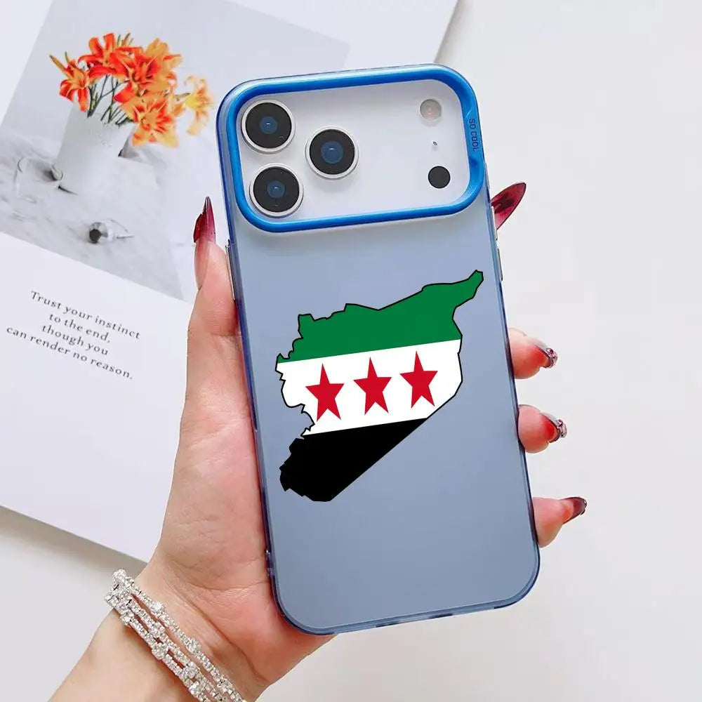 new Flag Syria Design Phone Case For iPhone 17 16 15 14 13 12 11 Pro Max Air Matte Laser Aurora Shockproof Phone Case