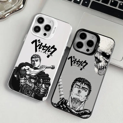 B-Berserk G-Guts Anime Phone Case For iPhone 17 16 15 14 13 12 11 Pro Max Black Purple Matte Laser Metallic Aurora Funda
