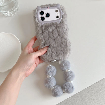 Adorable Pig Plush Shell for 17 pro max 16pro 15plus 14 13 Grid Smooth Soft Plush Cover Cute Animal Design Protective Case