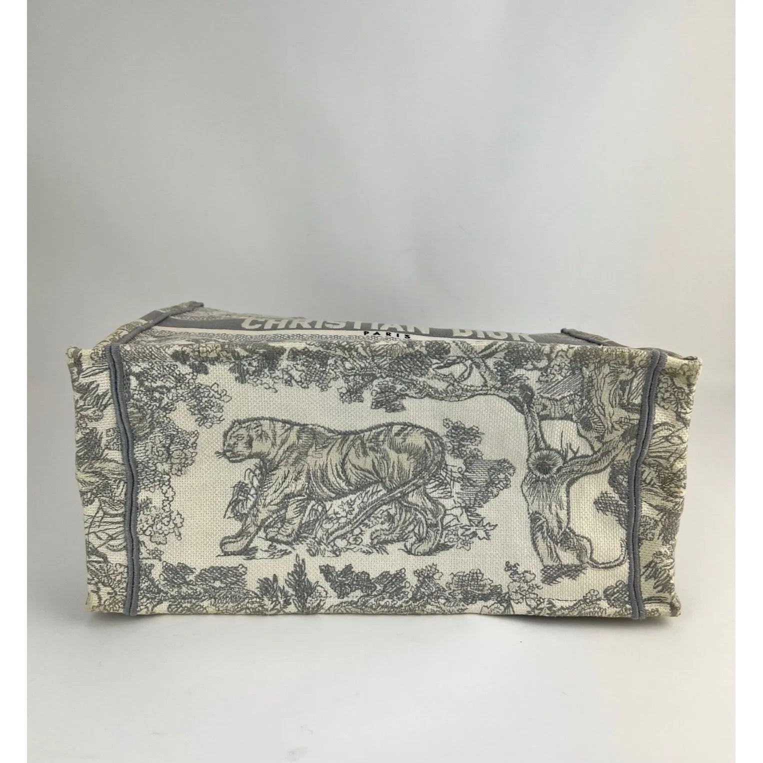 Medium Dior Book Gray Embroidery Tote