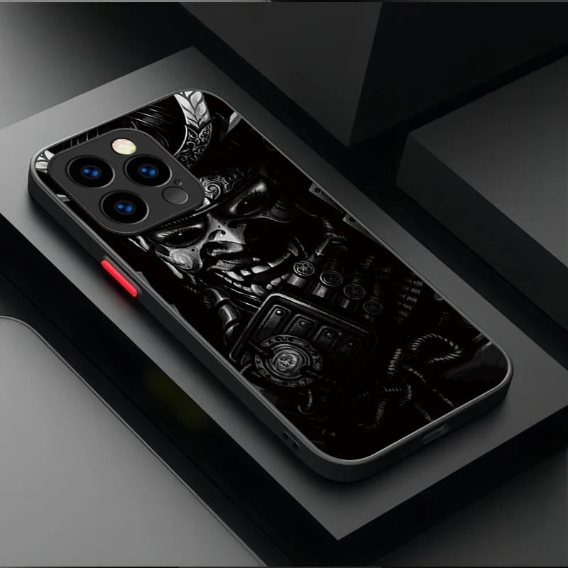 Samurai Hannya Mask Ghost Printing Phone Case For iPhone 17 Air 15 16E 16 Plus 14 13 12 11 Pro Max XR X XS Max SE 2020 Cover