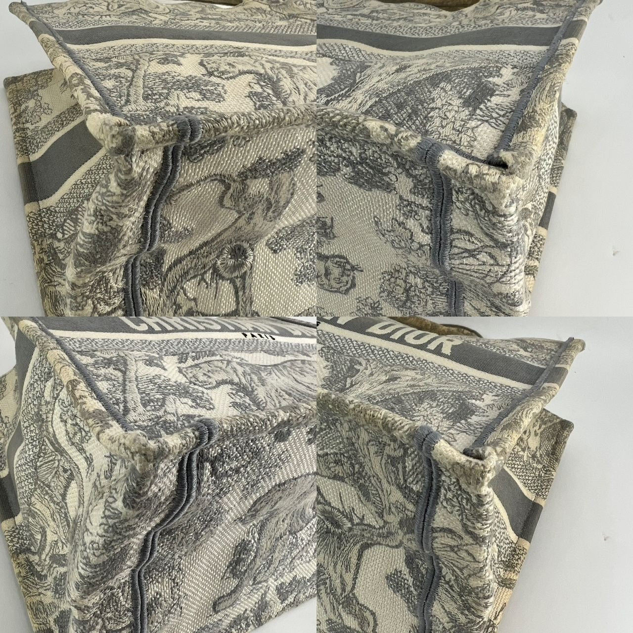 Medium Dior Book Gray Embroidery Tote