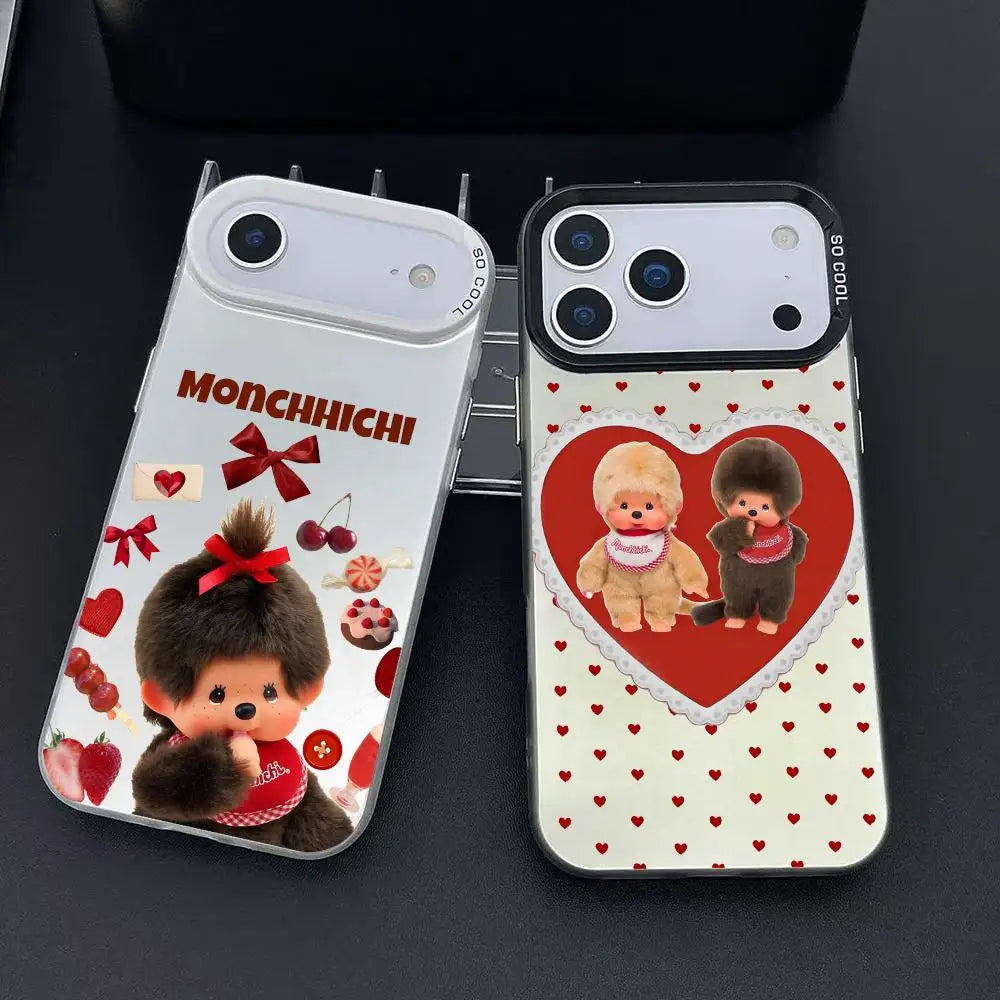 Vute Cartoon M-Monchhichi Phone Case For IPhone 17 16 15 14 13 12 11 Pro Max Air Matte Laser Aurora Shockproof Phone Case