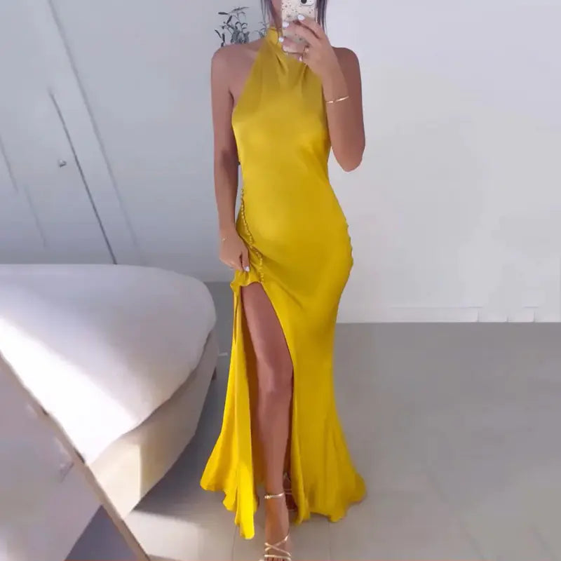 Elegant Summer Backless Maxi Dress for Women 2023