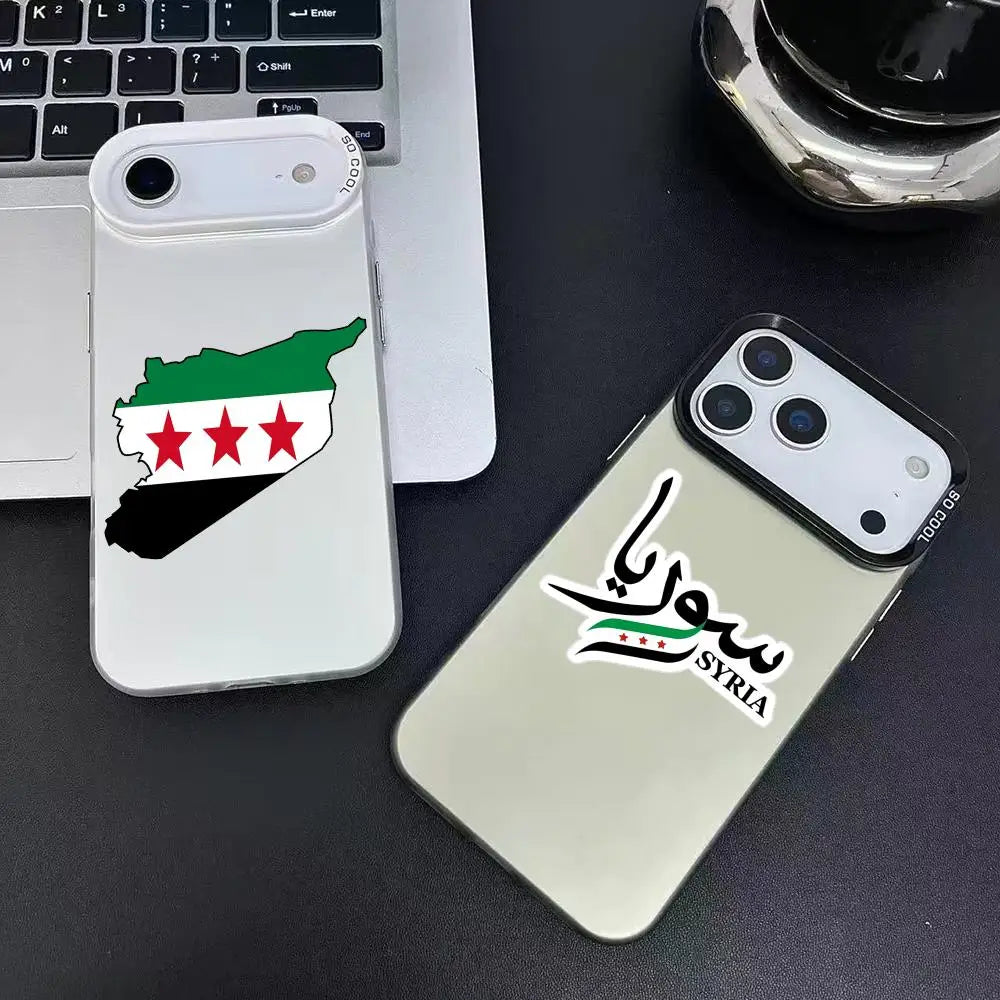 new Flag Syria Design Phone Case For iPhone 17 16 15 14 13 12 11 Pro Max Air Matte Laser Aurora Shockproof Phone Case