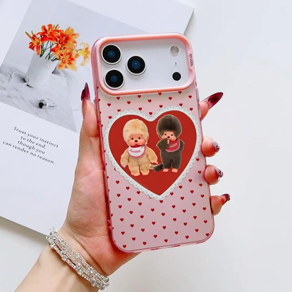 Vute Cartoon M-Monchhichi Phone Case For IPhone 17 16 15 14 13 12 11 Pro Max Air Matte Laser Aurora Shockproof Phone Case