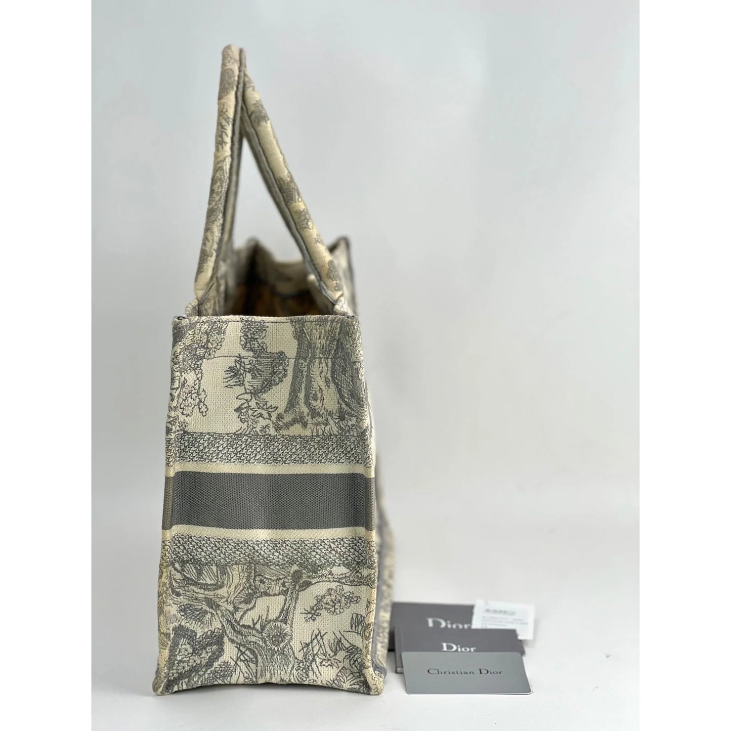 Medium Dior Book Gray Embroidery Tote