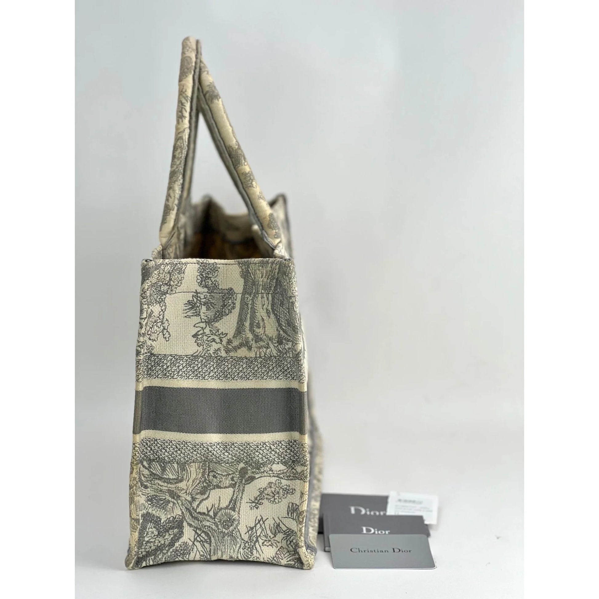 Medium Dior Book Gray Embroidery Tote