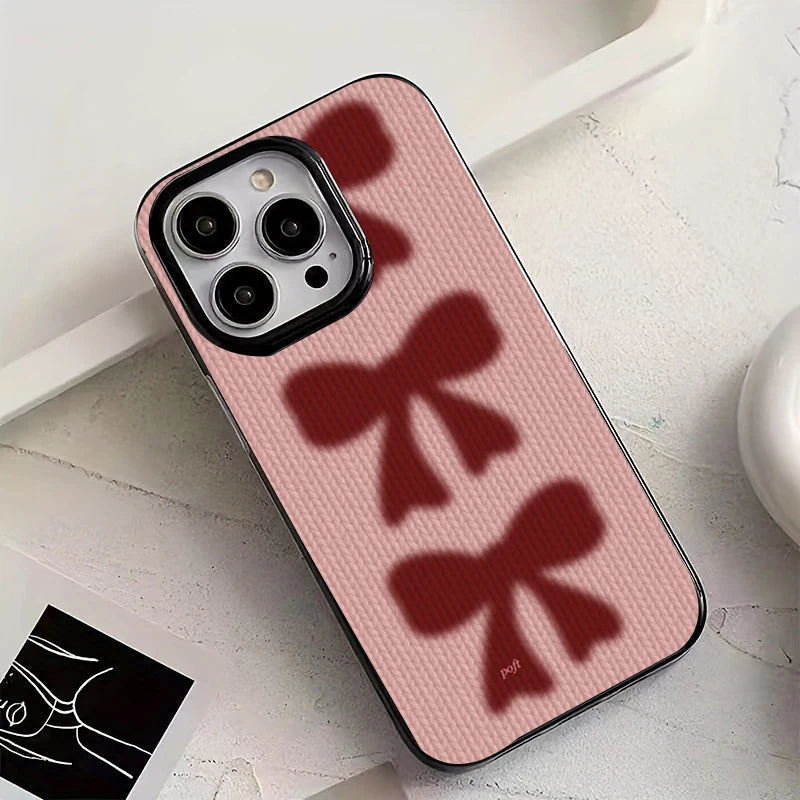 Adorable Ribbon Bow Glossy Soft Phone Case For iPhone 17 16 16e 15 14 13 12 11 Pro Max X XR 17 Air 7 8 Plus SE2 Shockproof Cover