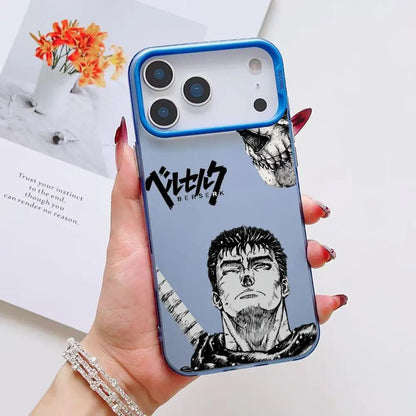 B-Berserk G-Guts Anime Phone Case For iPhone 17 16 15 14 13 12 11 Pro Max Black Purple Matte Laser Metallic Aurora Funda