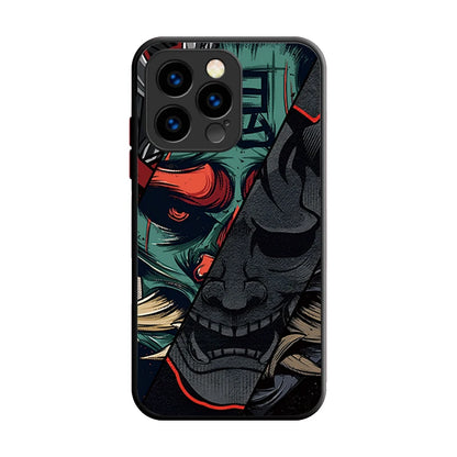 Samurai Hannya Mask Ghost Printing Phone Case For iPhone 17 Air 15 16E 16 Plus 14 13 12 11 Pro Max XR X XS Max SE 2020 Cover