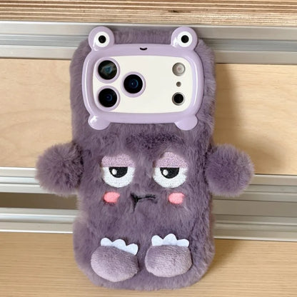 Cute Cartoon Funny dozing expression Phone Cases For iPhone 17 16 15 14 13 Pro Max Plush Soft Protection Cover