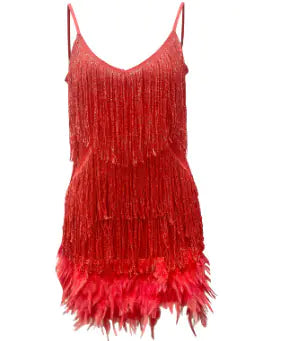 Tassel Feather Mini Dress
