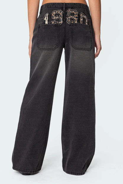 1980 Leopard Patch Jeans