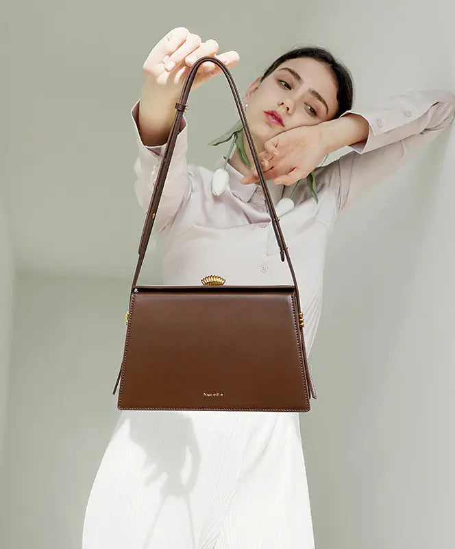 Retro Cowhide Texture Messenger Bag for Women