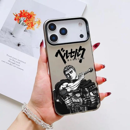 B-Berserk G-Guts Anime Phone Case For iPhone 17 16 15 14 13 12 11 Pro Max Black Purple Matte Laser Metallic Aurora Funda