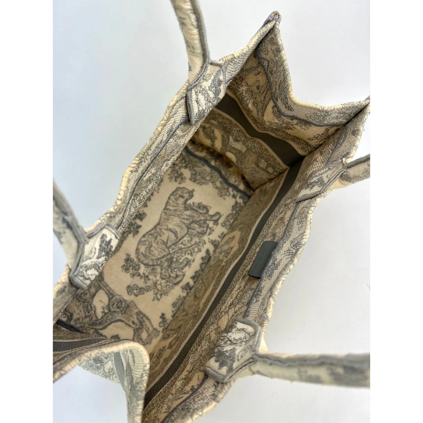 Medium Dior Book Gray Embroidery Tote