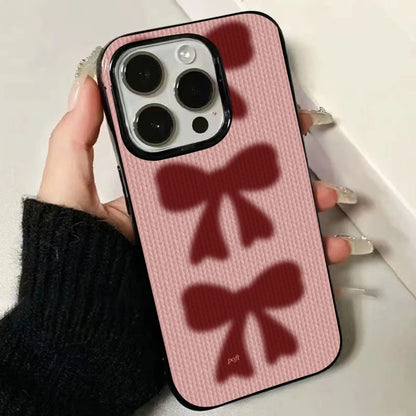 Adorable Ribbon Bow Glossy Soft Phone Case For iPhone 17 16 16e 15 14 13 12 11 Pro Max X XR 17 Air 7 8 Plus SE2 Shockproof Cover
