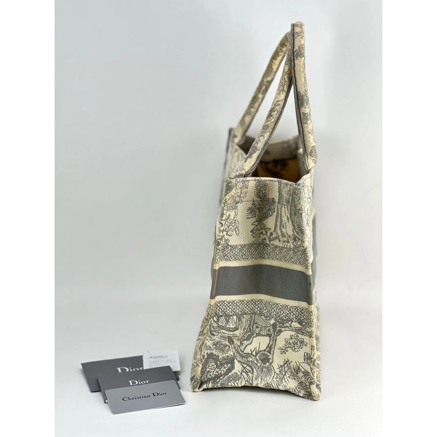 Medium Dior Book Gray Embroidery Tote