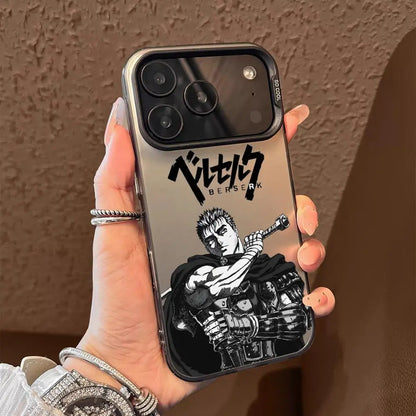 B-Berserk G-Guts Anime Phone Case For iPhone 17 16 15 14 13 12 11 Pro Max Black Purple Matte Laser Metallic Aurora Funda