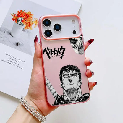 B-Berserk G-Guts Anime Phone Case For iPhone 17 16 15 14 13 12 11 Pro Max Black Purple Matte Laser Metallic Aurora Funda