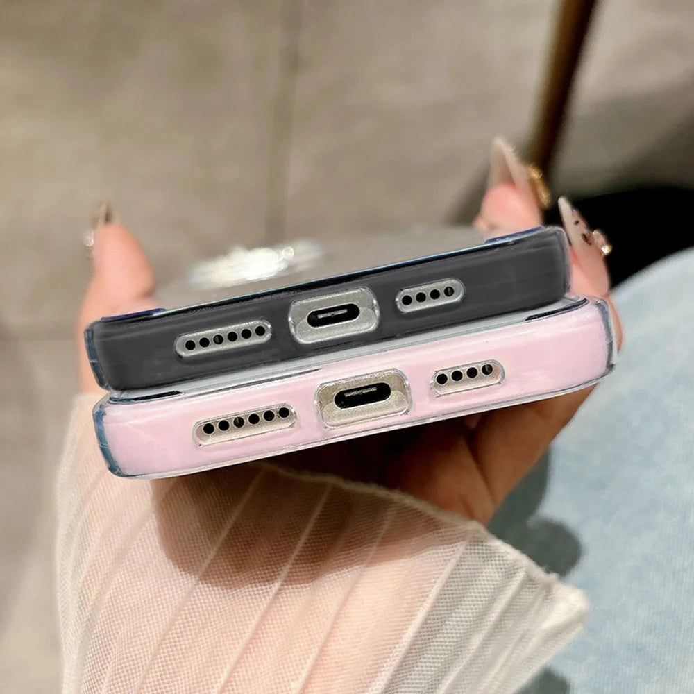 2 in 1 Candy Color Love Heart Phone Case For iPhone 17 Pro Case iPhone 13 11 12 14 15 16 Pro Max Air Soft Shockproof Cover Funda