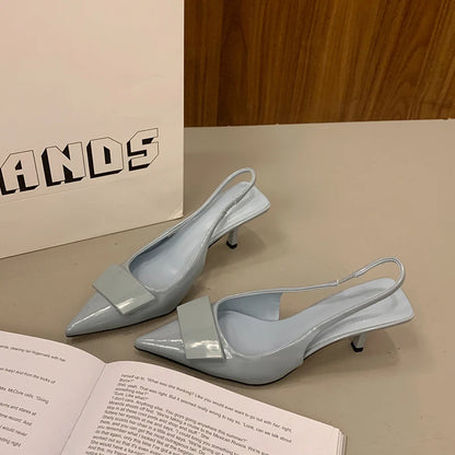 2025 Summer High Heel Women Sandals Fashion Pointed Toe Singbacks Shoes Design Style Banquet Party Sandalias Shoes