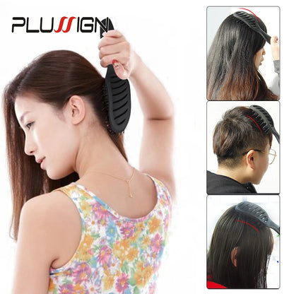 Styling Curly Hair Brush Salon Massager Comb Brush Detangling Drying Brush Anti Static Curved Vent Brush Scalp Massage Comb