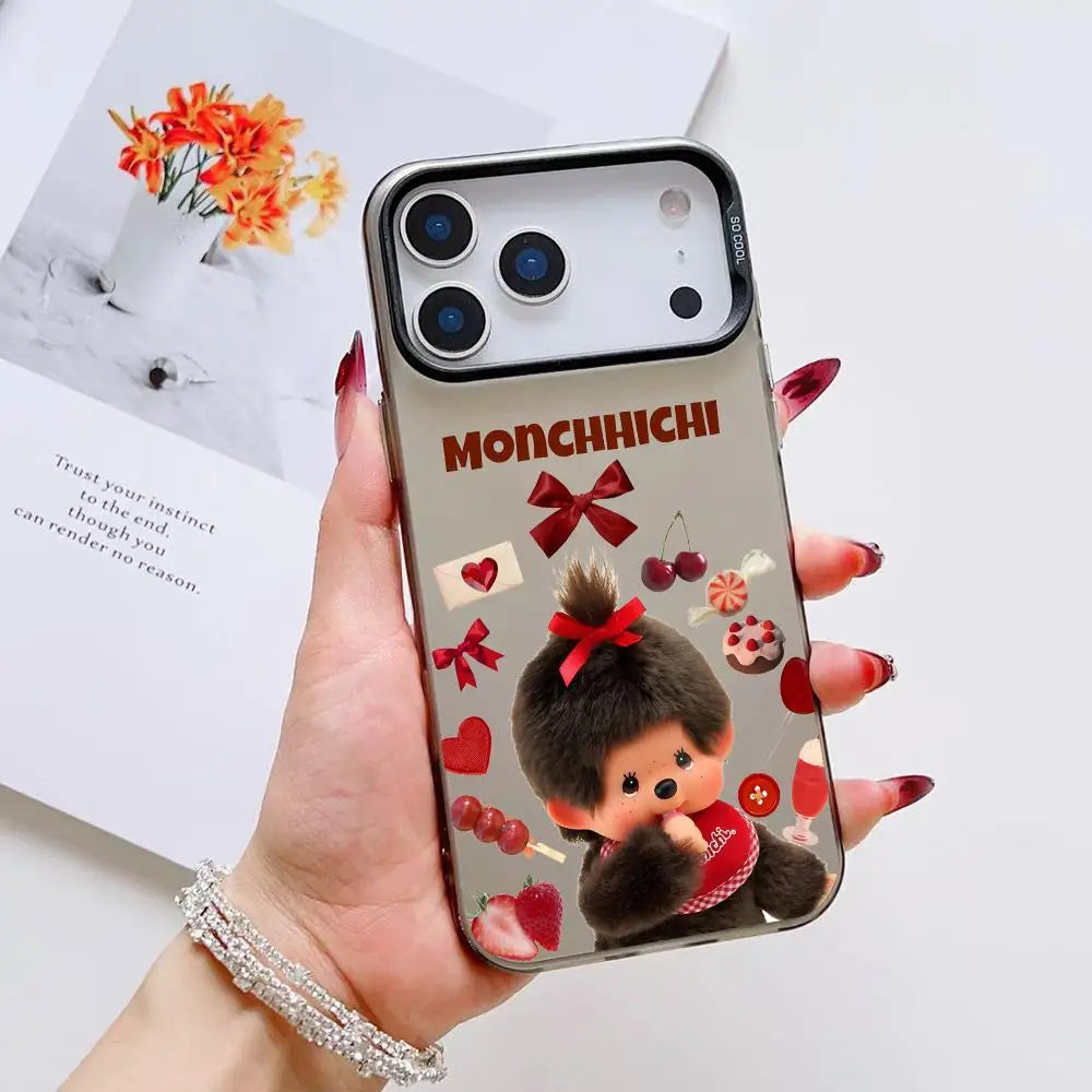 Vute Cartoon M-Monchhichi Phone Case For IPhone 17 16 15 14 13 12 11 Pro Max Air Matte Laser Aurora Shockproof Phone Case