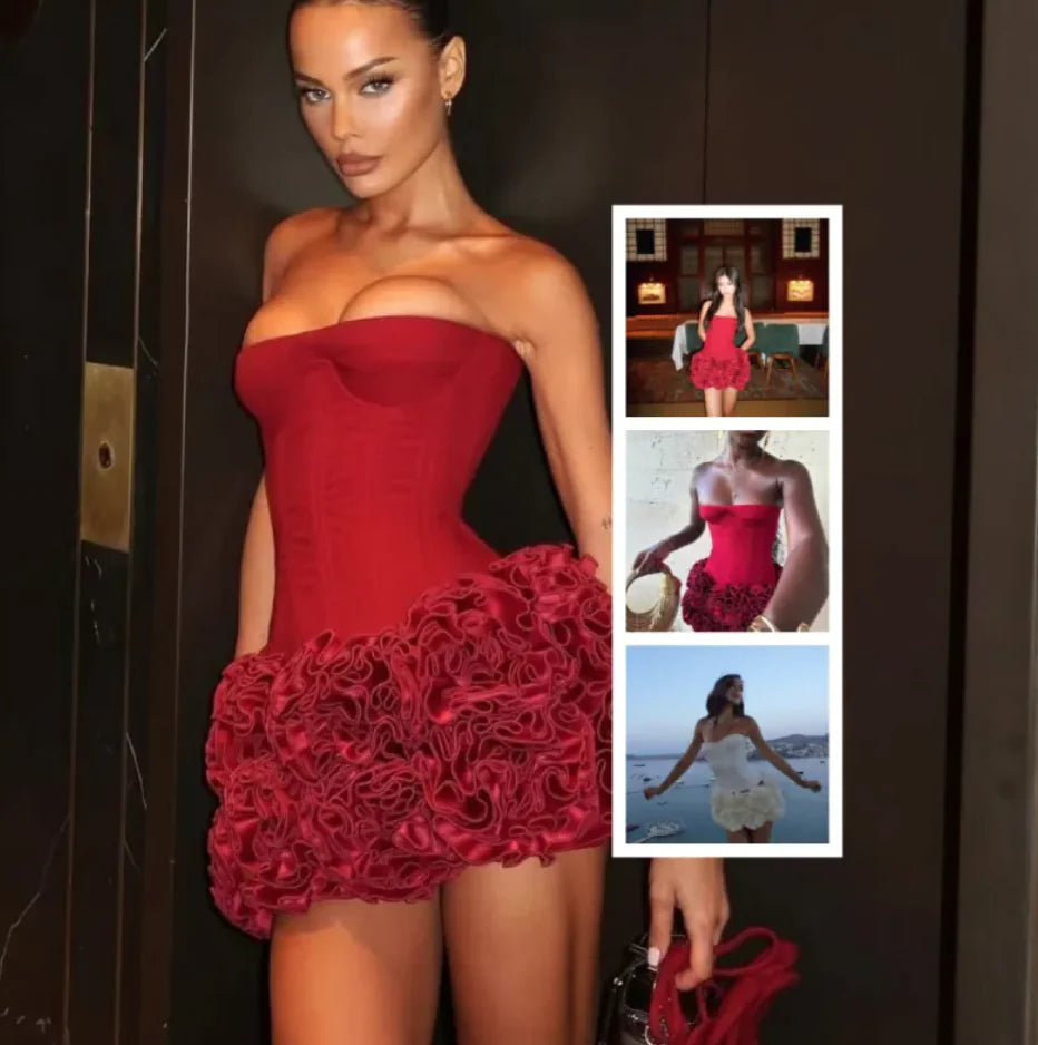 Women's Strapless Mini Ball Gown Dress