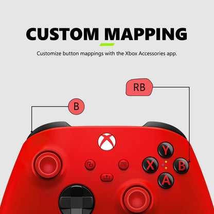 Microsoft  Wireless Controller - Pulse Red – for  Series X|S,  One, Pcs, and Cloud-Enabled Devices