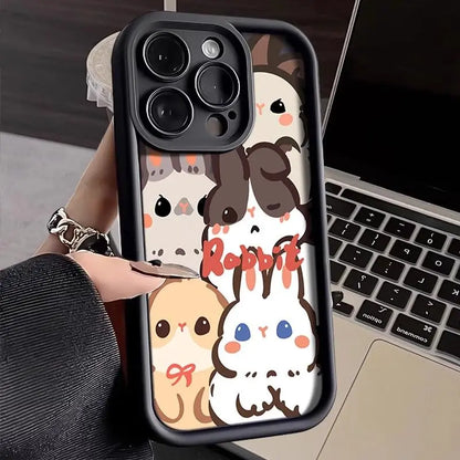 Cartoon Lively And Cute Rabbit Phone Case For iPhone 17 AIR 16 15 14 13 12 11 PRO MAX 7 8 PLUS MINI Anti Drop Dustproof Cover