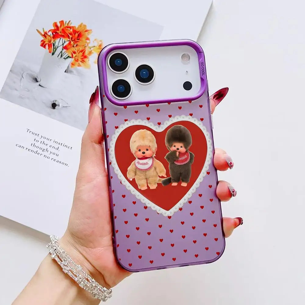 Vute Cartoon M-Monchhichi Phone Case For IPhone 17 16 15 14 13 12 11 Pro Max Air Matte Laser Aurora Shockproof Phone Case