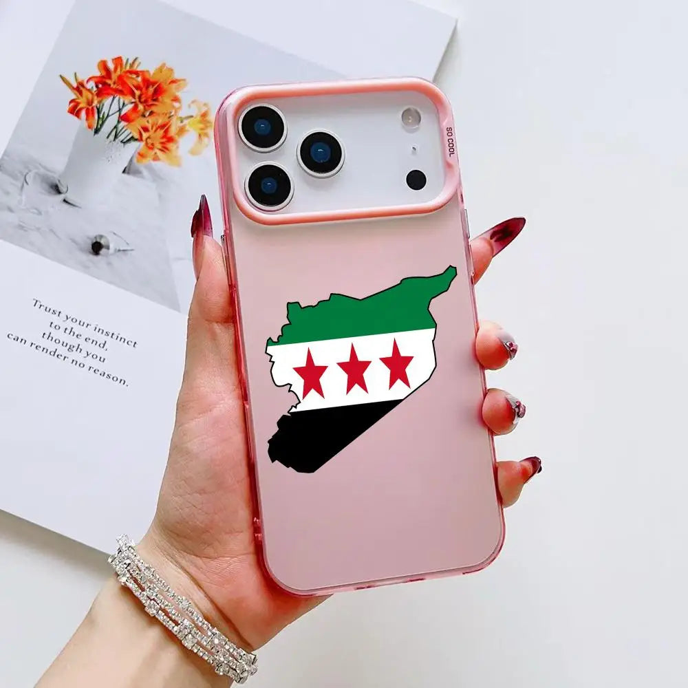 new Flag Syria Design Phone Case For iPhone 17 16 15 14 13 12 11 Pro Max Air Matte Laser Aurora Shockproof Phone Case