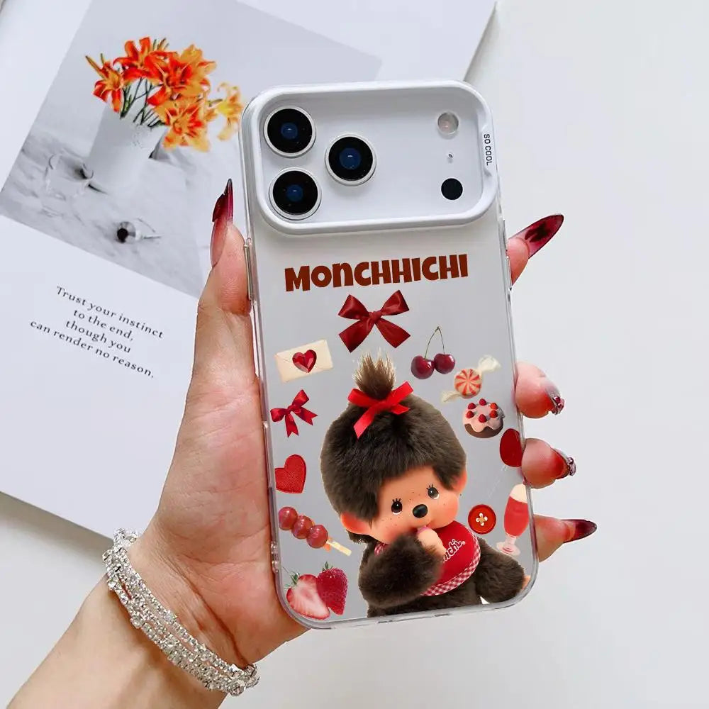 Vute Cartoon M-Monchhichi Phone Case For IPhone 17 16 15 14 13 12 11 Pro Max Air Matte Laser Aurora Shockproof Phone Case