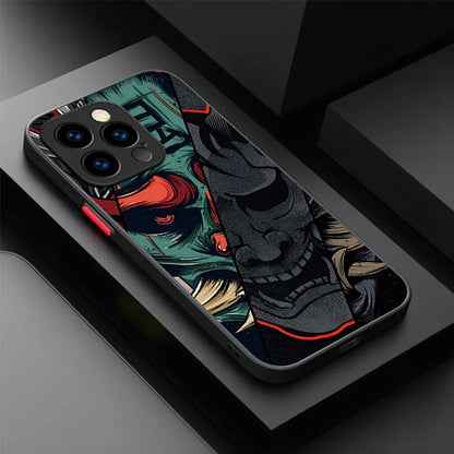 Samurai Hannya Mask Ghost Printing Phone Case For iPhone 17 Air 15 16E 16 Plus 14 13 12 11 Pro Max XR X XS Max SE 2020 Cover