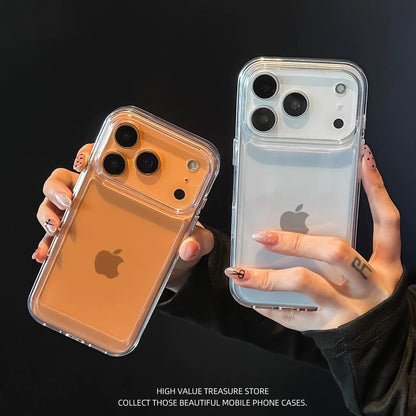 Phone Case For iPhone 17 Air 16 15 14 7 8 Plus 13 12 11 Pro Max Clear Bumper Hard Silicone Luxury Transparent Shockproof Cover