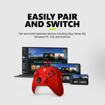 Microsoft  Wireless Controller - Pulse Red – for  Series X|S,  One, Pcs, and Cloud-Enabled Devices