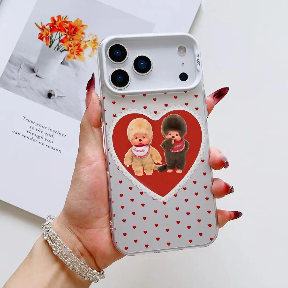 Vute Cartoon M-Monchhichi Phone Case For IPhone 17 16 15 14 13 12 11 Pro Max Air Matte Laser Aurora Shockproof Phone Case