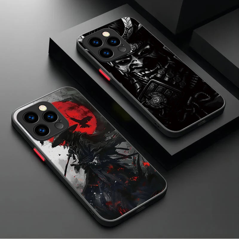 Samurai Hannya Mask Ghost Printing Phone Case For iPhone 17 Air 15 16E 16 Plus 14 13 12 11 Pro Max XR X XS Max SE 2020 Cover