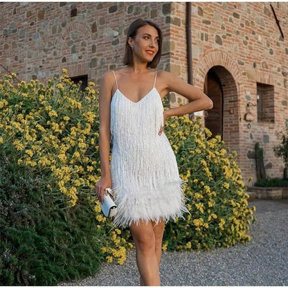 Tassel Feather Mini Dress